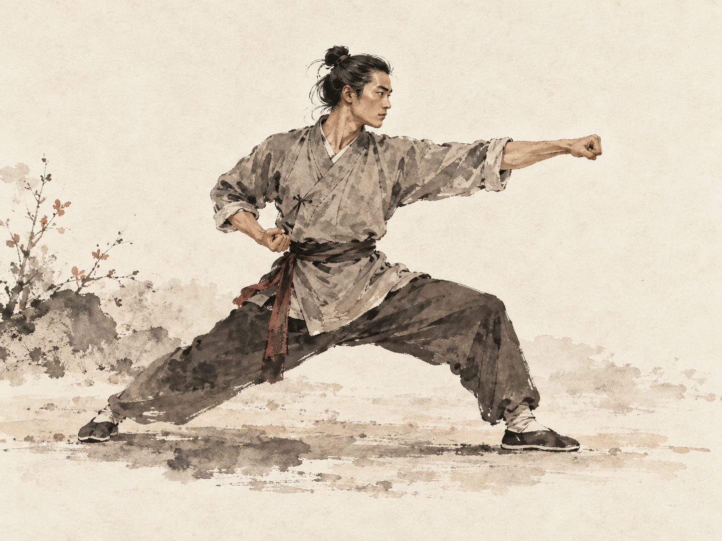 Illustration de la pratique du kung-fu