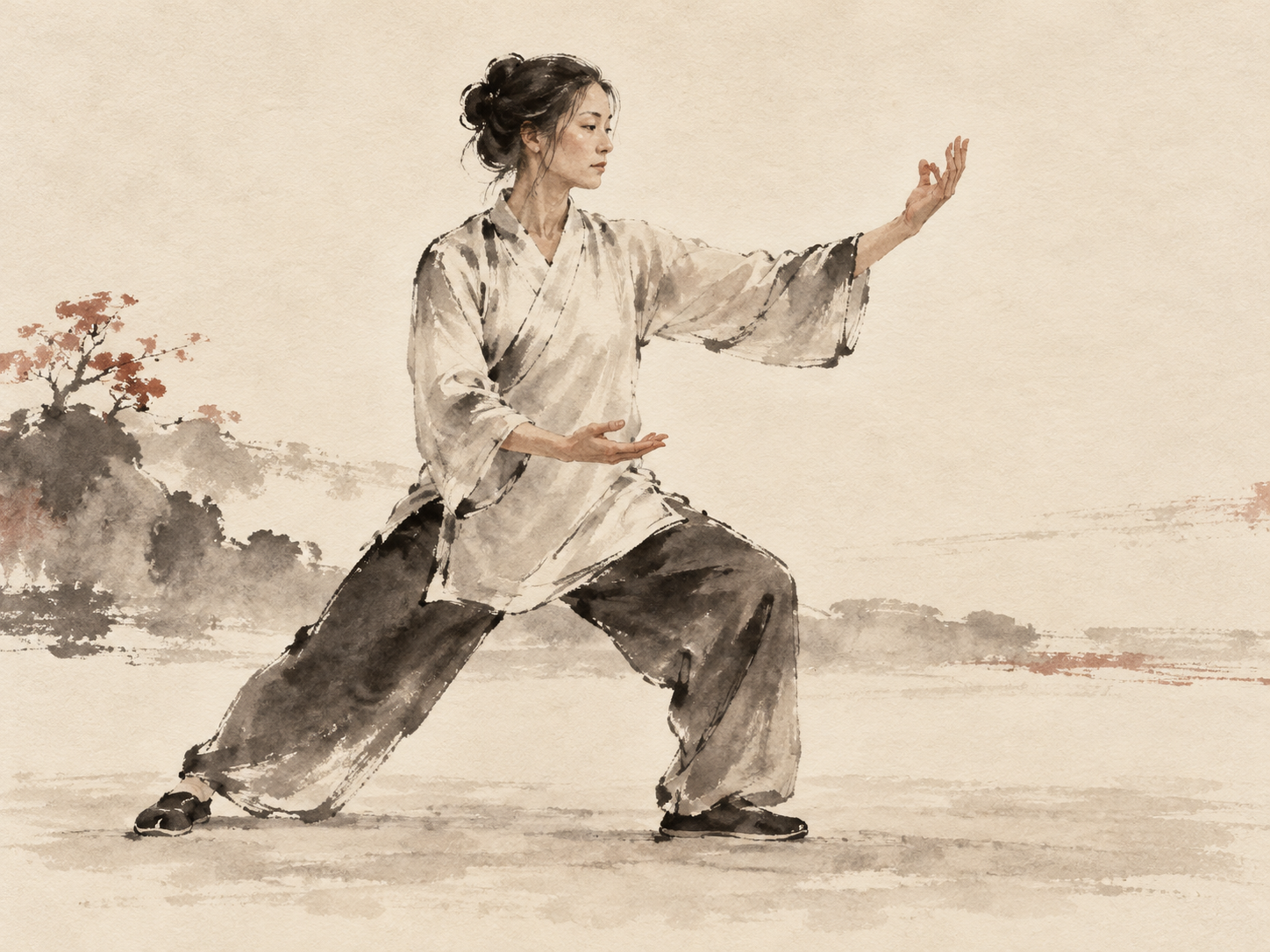 Illustration de la pratique du tai-chi